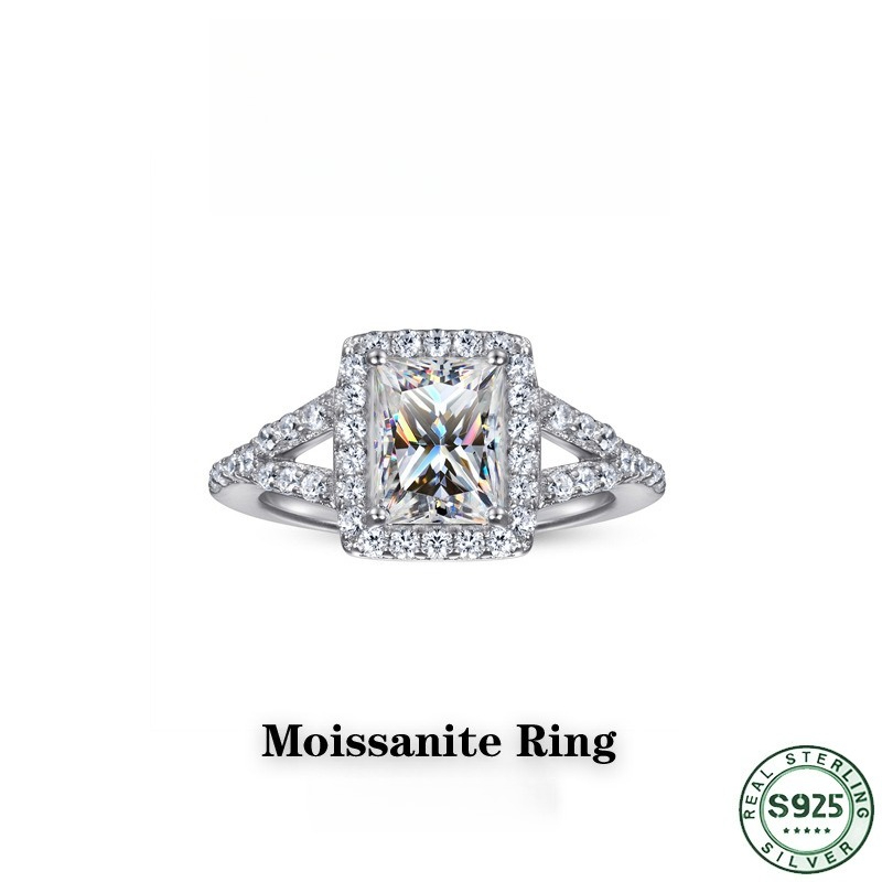 Moissanite Engagement Ring 1 Carat - Çok satan, şık, %100 S925 ayar