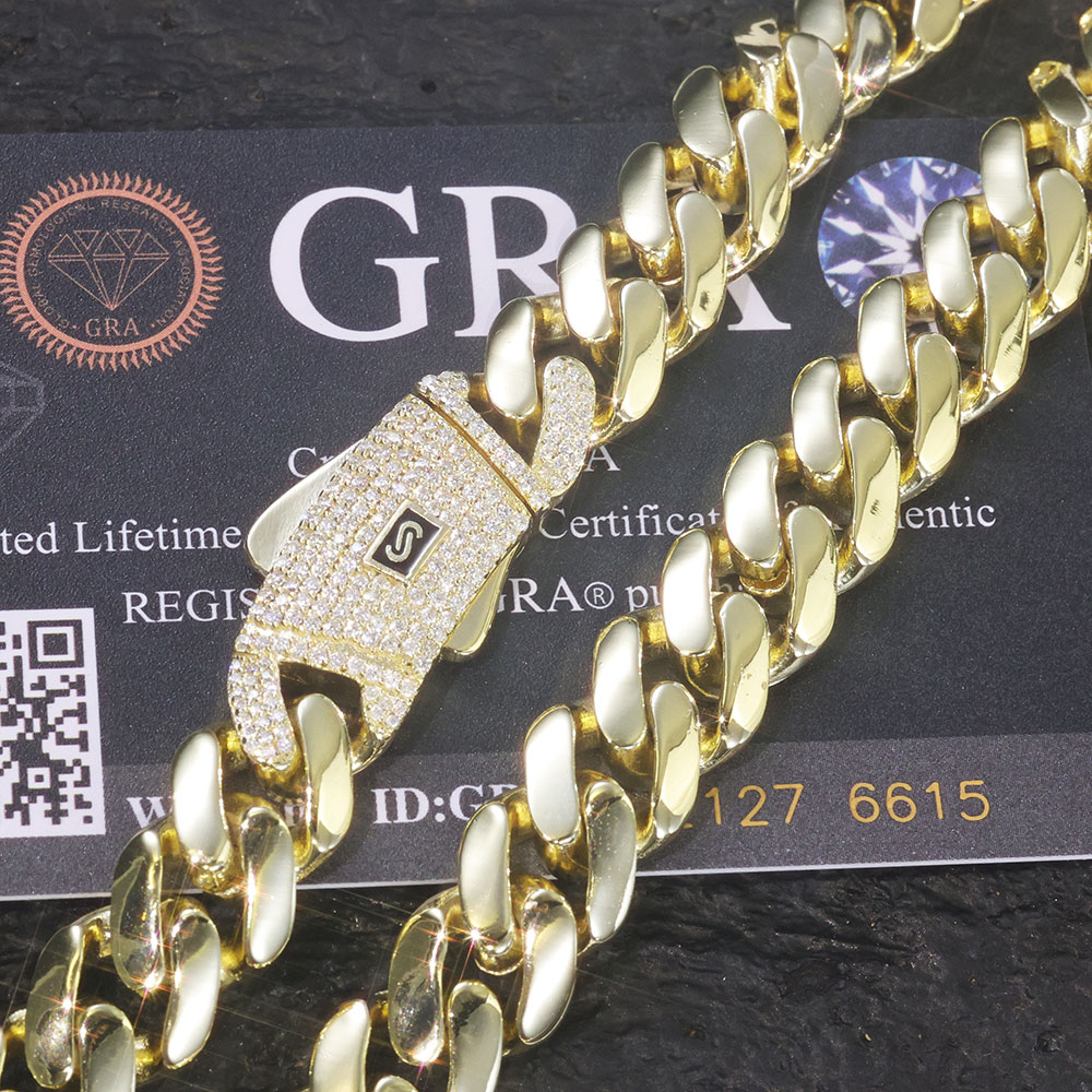 ESKEEM Yeni 925 Gümüş Monako Z - Cuban Link Chain 12Mm incelemesi ve fiyatı