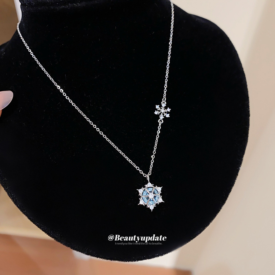 Işıltılı Buz Kristali Kar Tane - Layered Pendant Necklace Aesthetic incelemesi ve fiyatı
