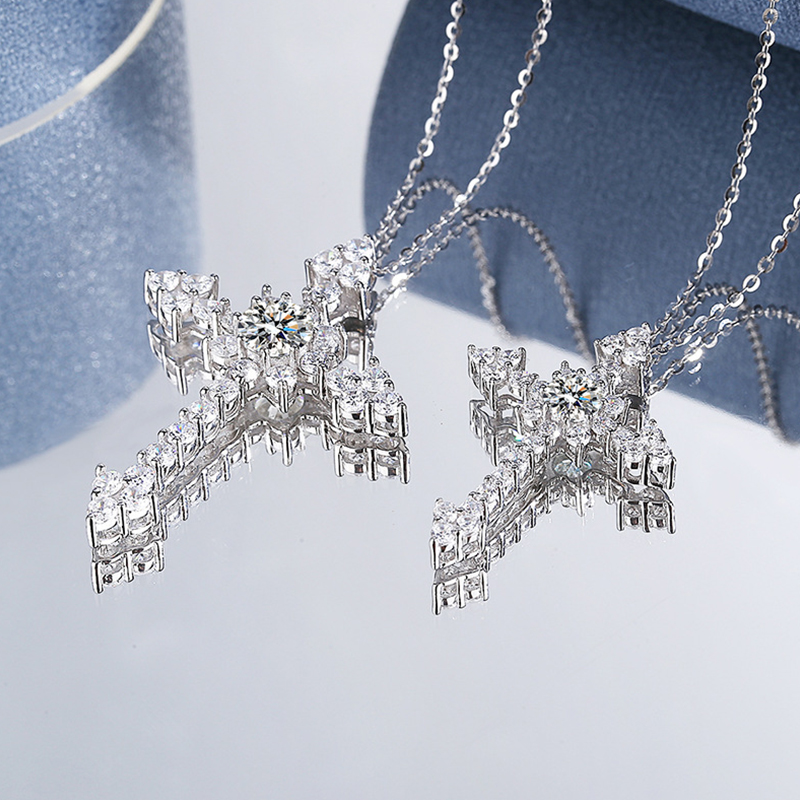 IOGOU 0.5/1CT D VVS1 Mozanit Ç - 925 Sterling Silver Chain Necklace Men incelemesi ve fiyatı