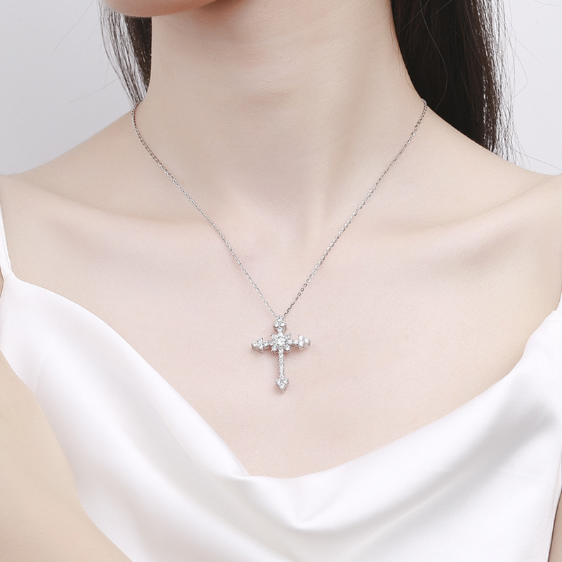 IOGOU 0.5/1CT D VVS1 Mozanit Ç - 925 Sterling Silver Chain Necklace Men incelemesi ve fiyatı
