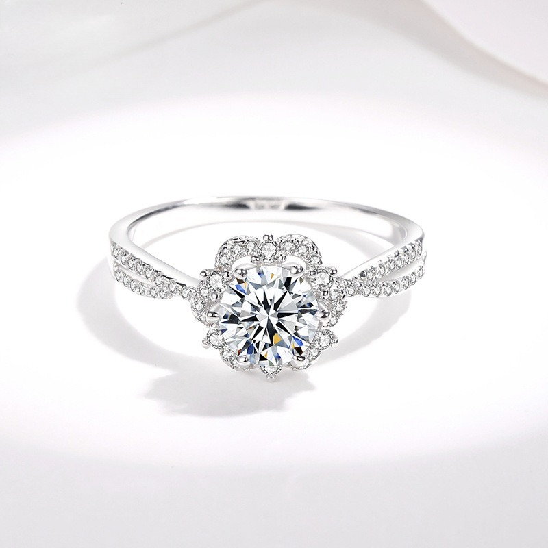 AETEEY S925 Gümüş Bükülmüş Sap - Moissanite Engagement Ring 1 Carat incelemesi ve fiyatı