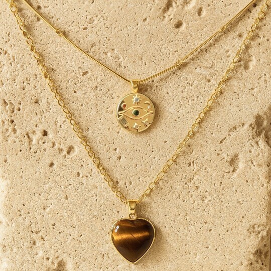 Katmanlı Kolyeler, Doğal Taşlı - Layered Pendant Necklace Aesthetic incelemesi ve fiyatı