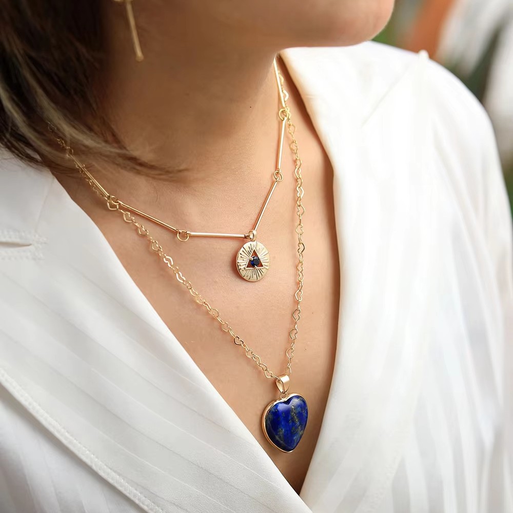 Katmanlı Kolyeler, Doğal Taşlı - Layered Pendant Necklace Aesthetic incelemesi ve fiyatı