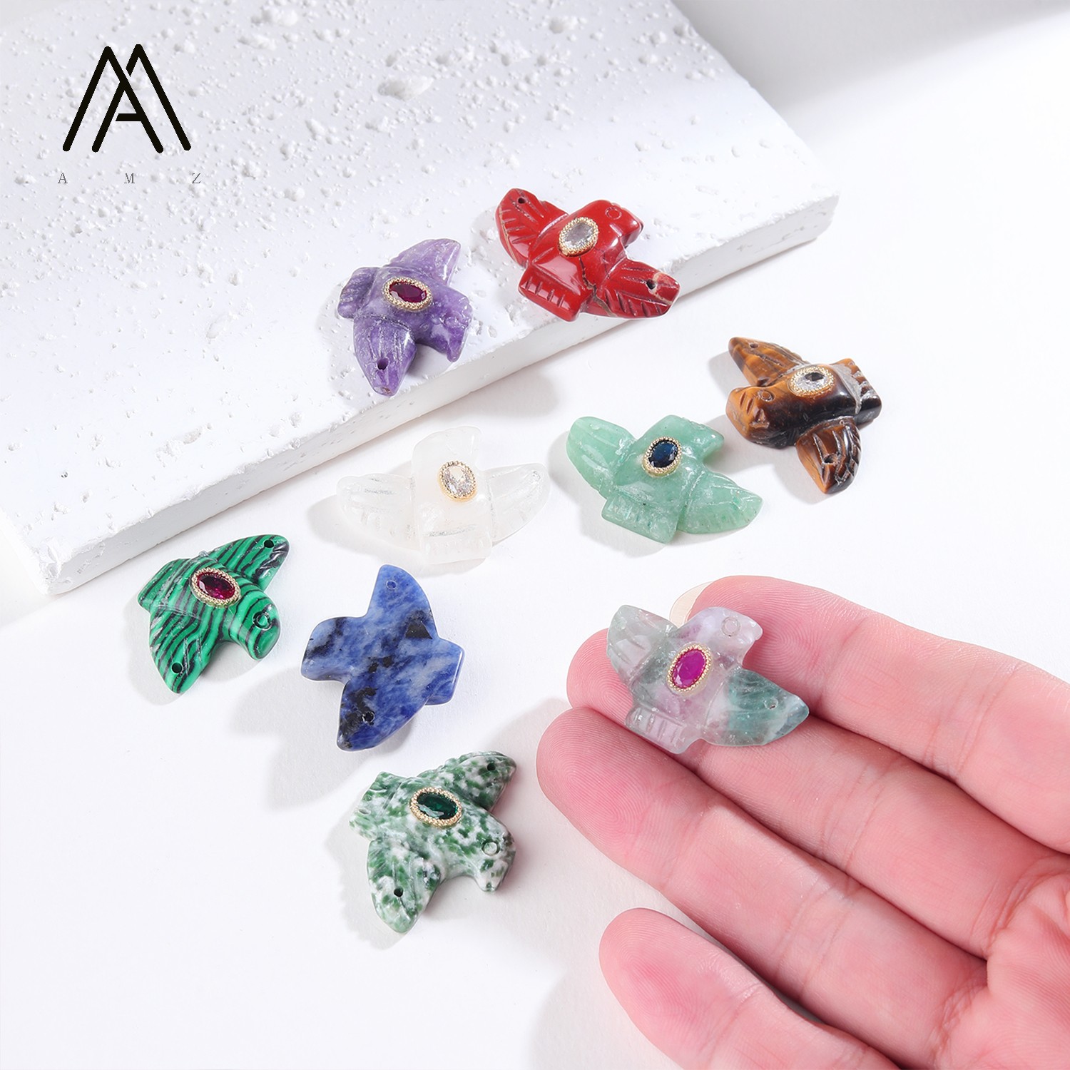 1/3/5/10 adet Oyma Kartal Kuş  - Crystal Pendant Necklace Natural Stone incelemesi ve fiyatı