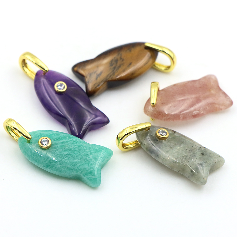 26 mm Balık Şeklinde Doğal Taş - Crystal Pendant Necklace Natural Stone incelemesi ve fiyatı