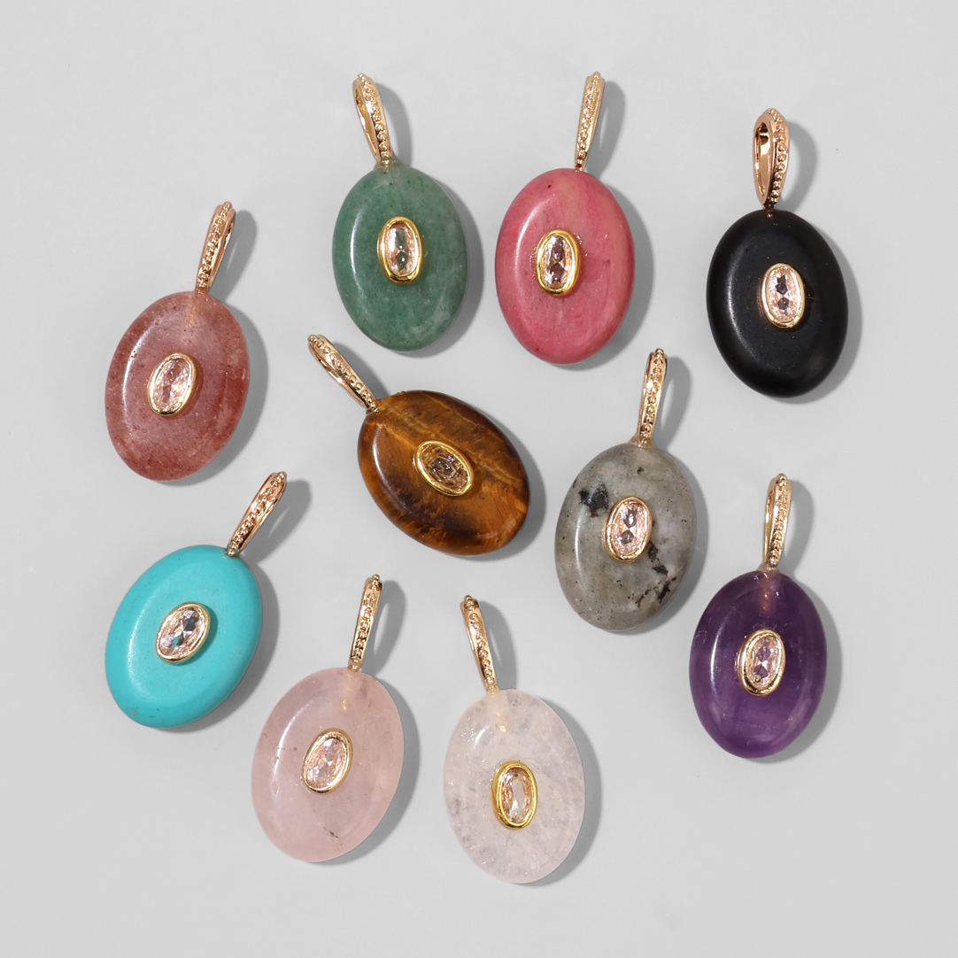 1 adet doğal taş oval şeklinde - Crystal Pendant Necklace Natural Stone incelemesi ve fiyatı